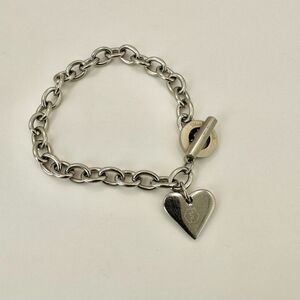 FIBO stainless steel heart chain bracelet